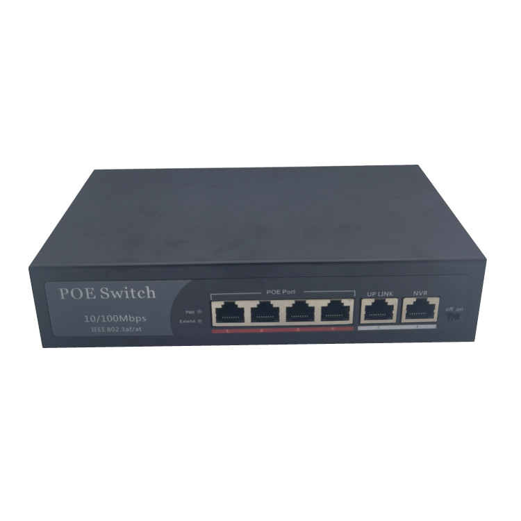 4ep+2e Series Poe Switch OEM ODM 100m 4 10 / 100Mbps Poe Ports